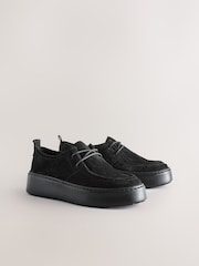 Negro - Forever Comfort® Leather Casual Chunky Lace-Up Shoes - Imagen 4 de 7
