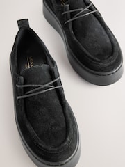 Negro - Forever Comfort® Leather Casual Chunky Lace-Up Shoes - Imagen 6 de 7