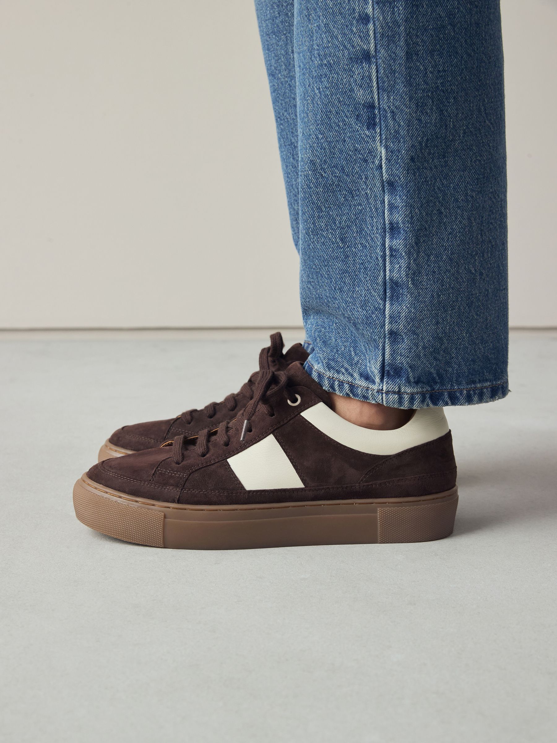Buy Chocolate Brown Suede Forever Comfort® Leather Chunky Side