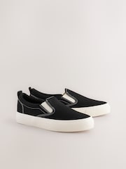 Black Forever Comfort® Slip On Canvas Skater Trainers - Image 1 of 4