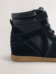 Black Suede Forever Comfort® Lace Up Wedge Trainers - Image 3 of 5