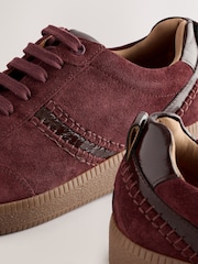 Burgundy Red Forever Comfort® Leather Chunky Sole Lace-Up Trainers - Image 5 of 6