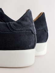 Azul marino - Signature Premium Leather Laceless Slip-On Trainers - Imagen 6 de 9