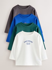 Multi Bright Long Sleeve Graphic Print T-Shirts 4 Pack (3mths-7yrs) - Image 1 of 8