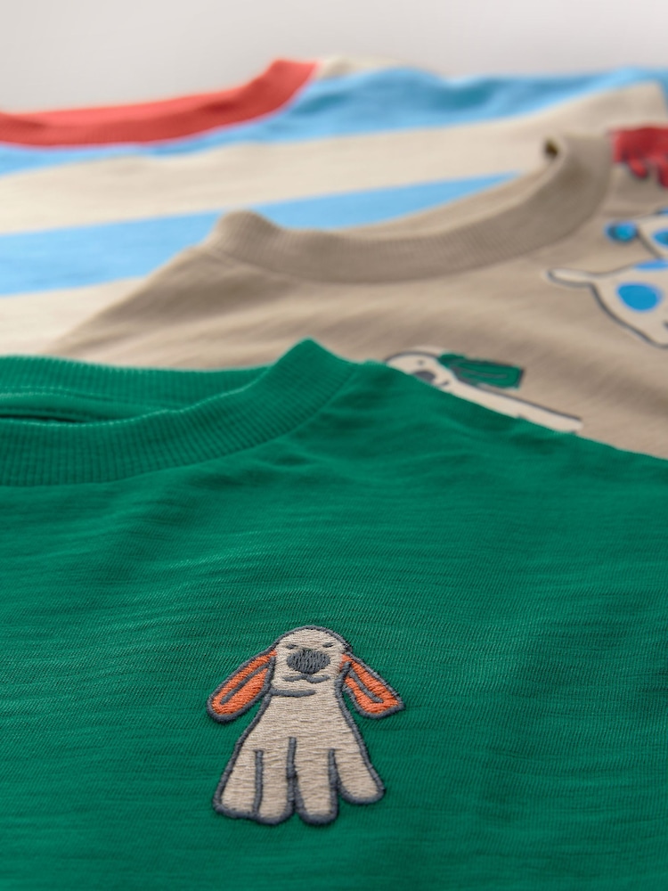Multi Dogs Long Sleeve Graphic Print T-Shirts 3 Pack (3mths-7yrs) - Image 7 of 7 Multi Dogs Long Sleeve Graphic Print T-Shirts 3 Pack (3mths-7yrs) - Image 7 of 7