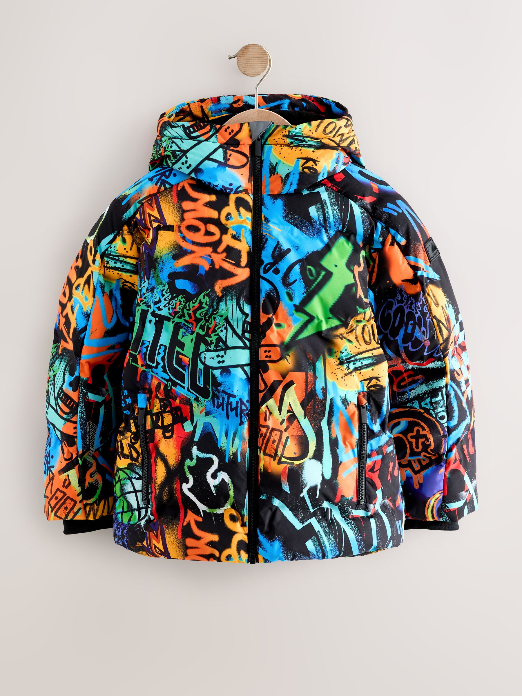 Buy Multicoloured Graffiti Shower Resistant Microfleece Lined