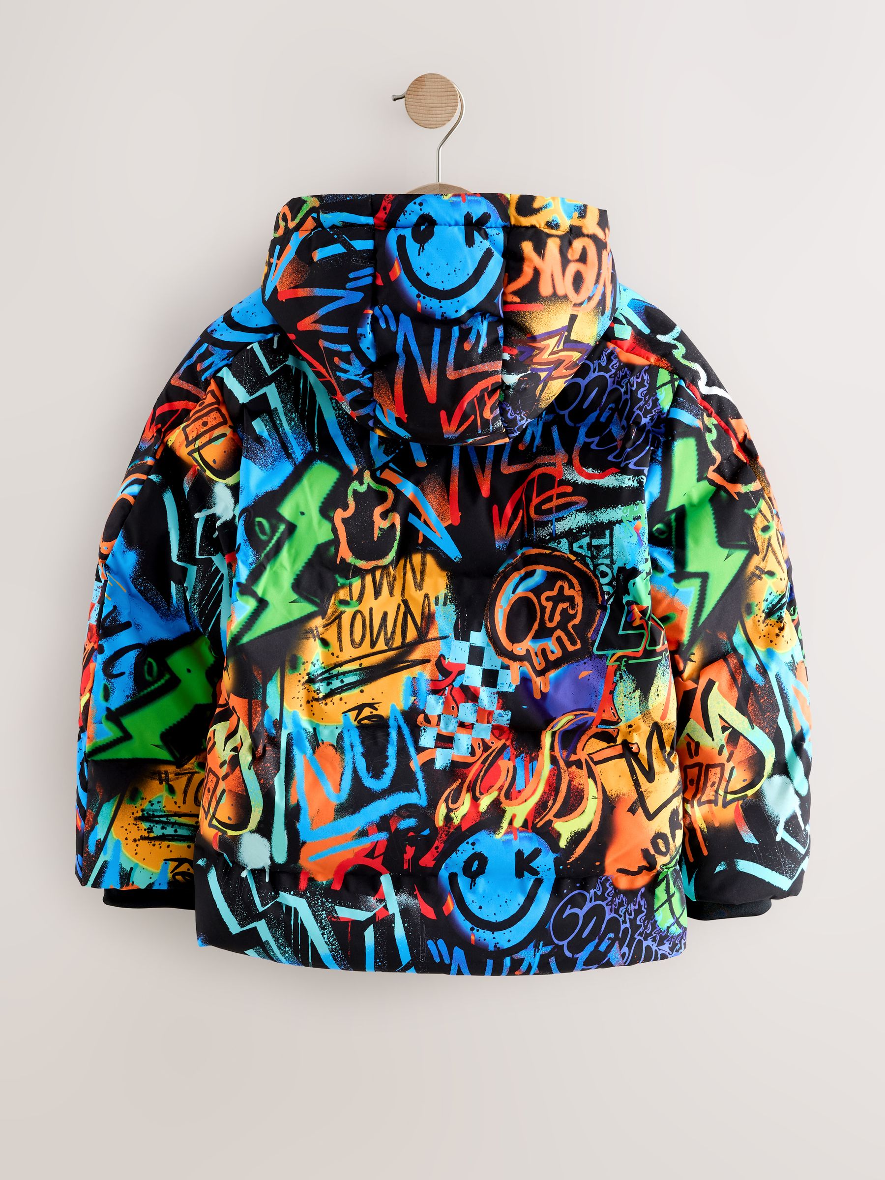 Buy Multicoloured Graffiti Shower Resistant Microfleece Lined