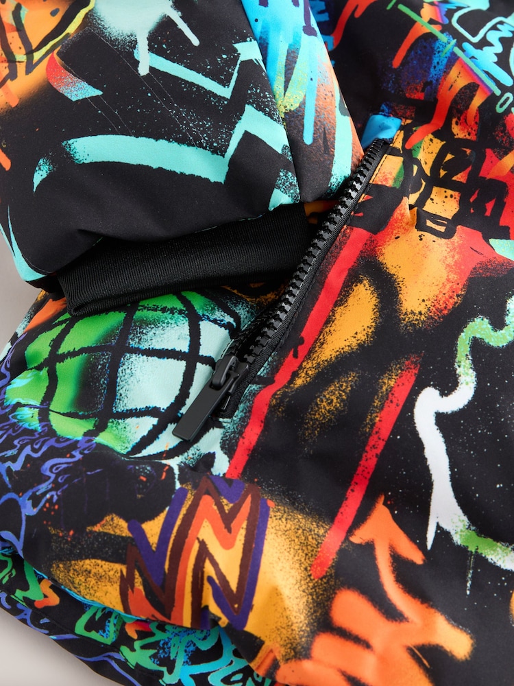 Buy Multicoloured Graffiti Shower Resistant Microfleece Lined
