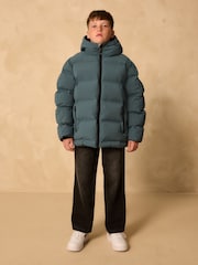 Teal Blue Shower Resistant Microfleece Lined Padded Coat (3-17yrs) - Image 1 of 4
