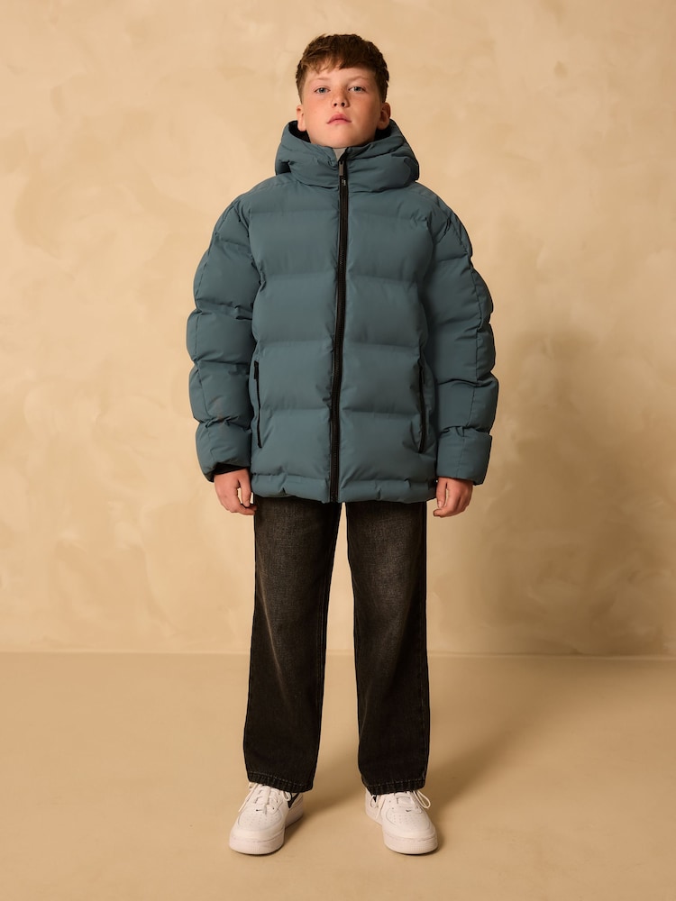 Teal Blue Shower Resistant Microfleece Lined Padded Coat (3-17yrs) - Image 1 of 4 Teal Blue Shower Resistant Microfleece Lined Padded Coat (3-17yrs) - Image 1 of 4