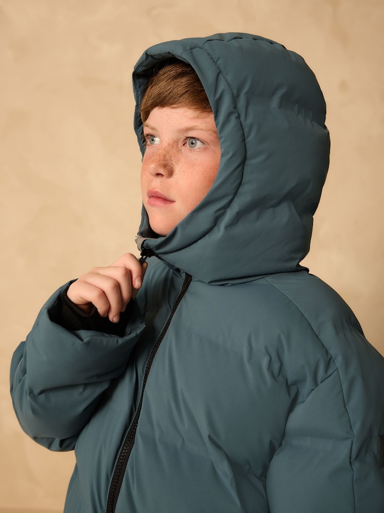 Teal Blue Shower Resistant Microfleece Lined Padded Coat (3-17yrs) - Image 2 of 4