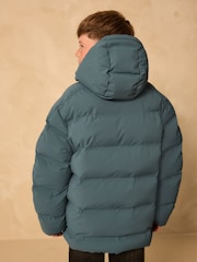 Teal Blue Shower Resistant Microfleece Lined Padded Coat (3-17yrs) - Image 3 of 4