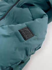 Teal Blue Shower Resistant Microfleece Lined Padded Coat (3-17yrs) - Image 8 of 9