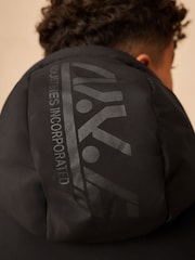 Black Longline Shower Resistant Padded Coat (3-17yrs) - Image 7 of 8