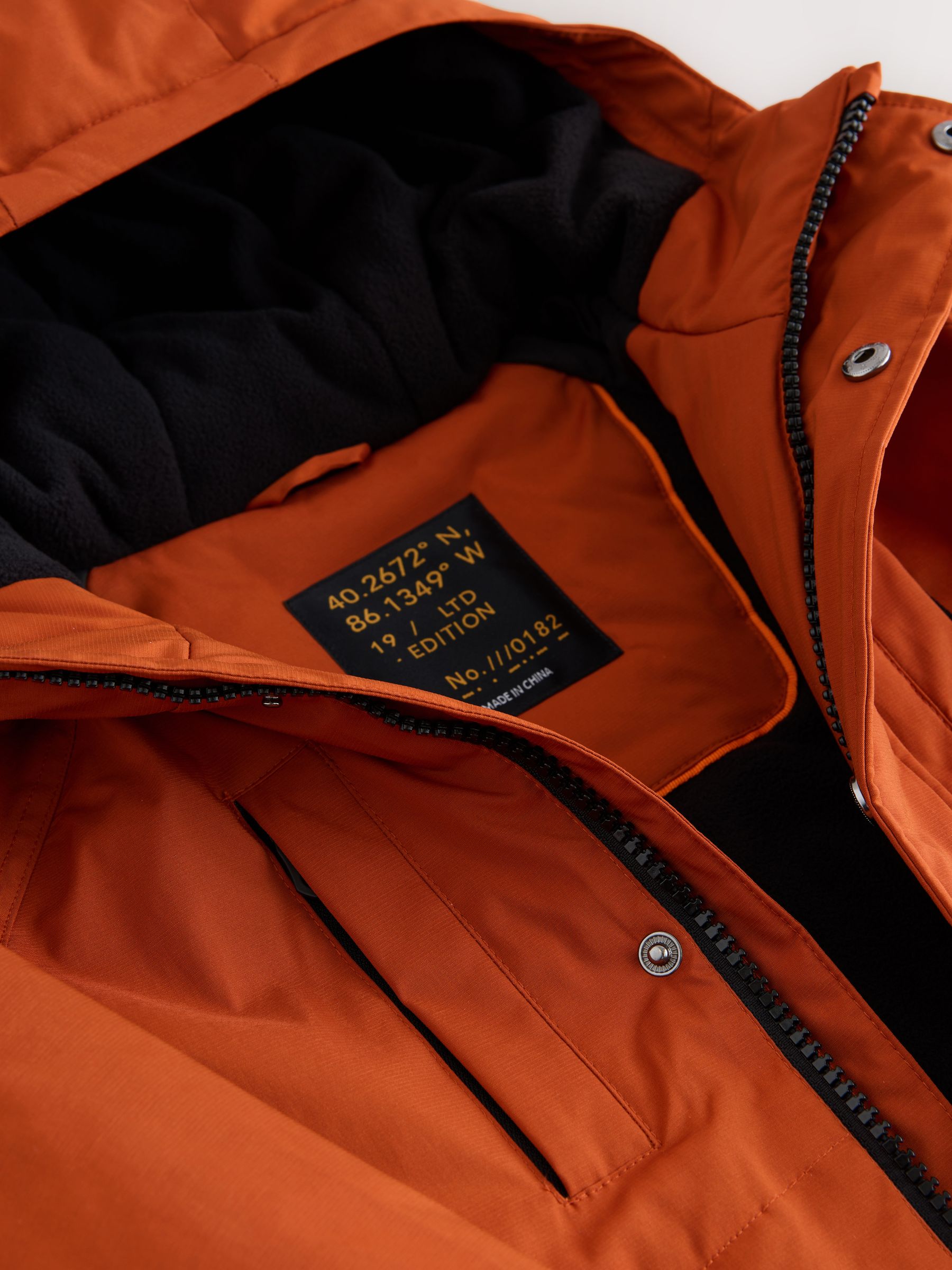 Buy Orange Shower Resistant Fleece Lined Parka Coat (3-16yrs) from