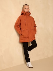 Orange Shower Resistant Fleece Lined Parka Coat (3-16yrs) - Image 2 of 10