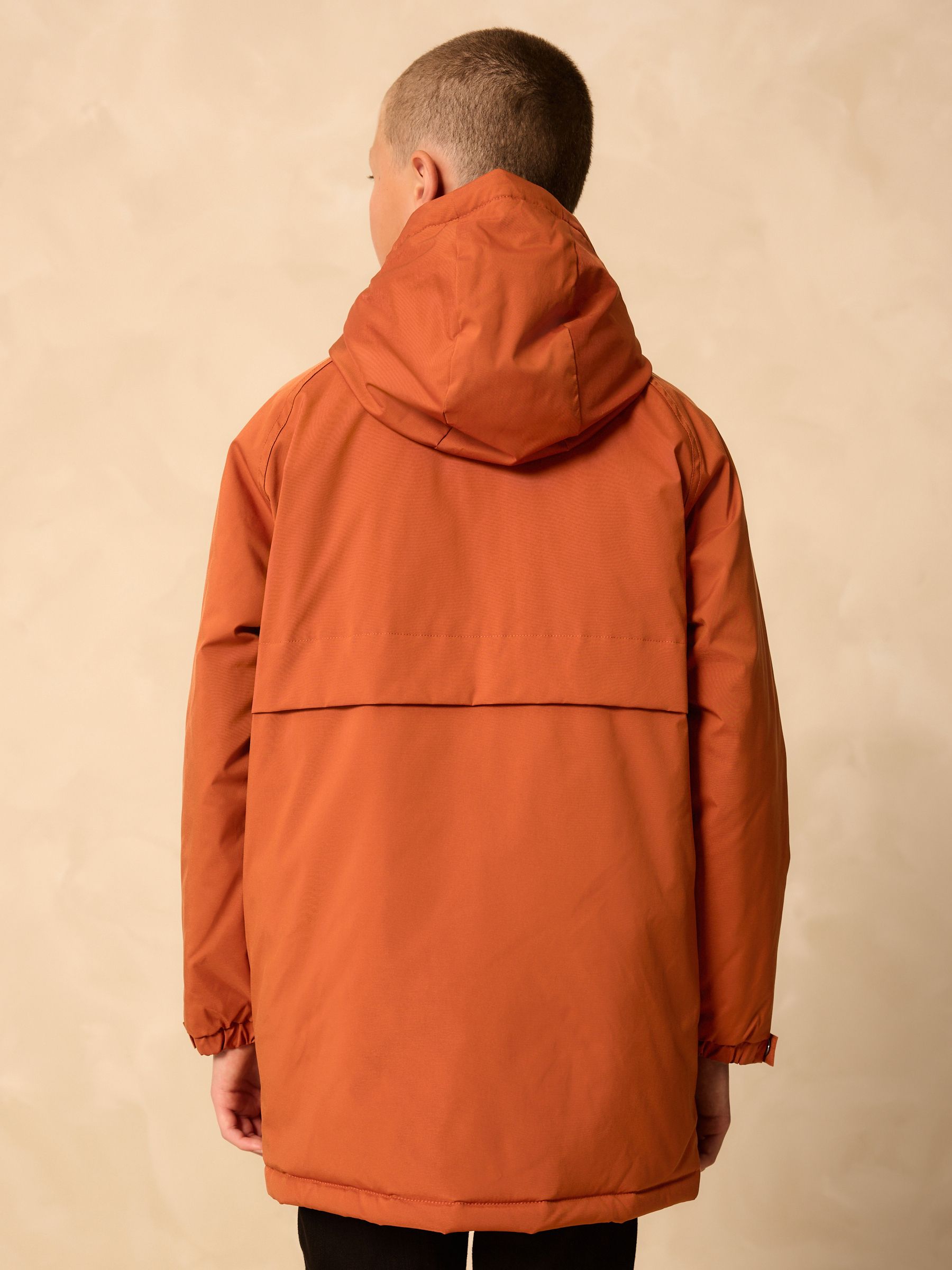 Buy Orange Shower Resistant Fleece Lined Parka Coat (3-16yrs) from