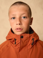 Orange Shower Resistant Fleece Lined Parka Coat (3-16yrs) - Image 4 of 10