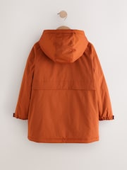 Orange Shower Resistant Fleece Lined Parka Coat (3-16yrs) - Image 7 of 10