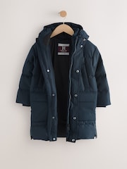 Navy Blue Long Line Padded Parka (3-16yrs) - Image 2 of 12