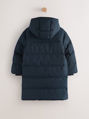 Navy Blue Long Line Padded Parka (3-16yrs) - Image 3 of 12
