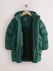 Khakigrün - Wasserdichter, lang geschnittener, mit Fleece gefütterter Puffer-Mantel (3–17 J.) - Bild 3 von 8