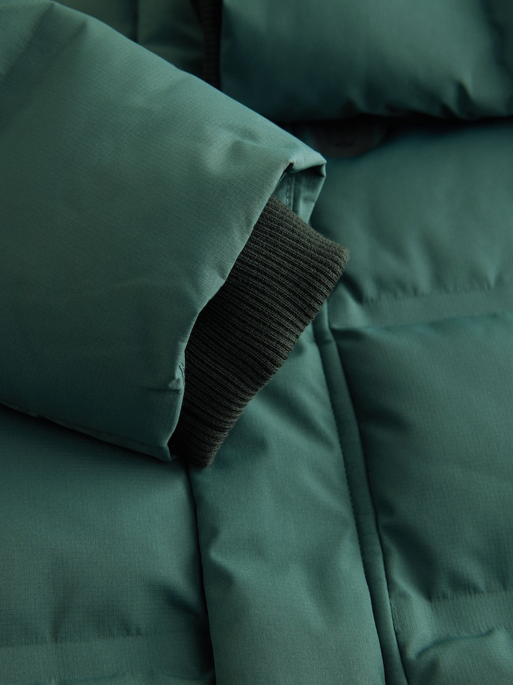 Khakigrün - Wasserdichter, lang geschnittener, mit Fleece gefütterter Puffer-Mantel (3–17 J.) - Bild 8 von 8