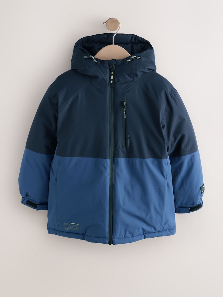 Blue Colourblock Waterproof Inner Wadded Coat (3-16yrs) - Image 1 of 13