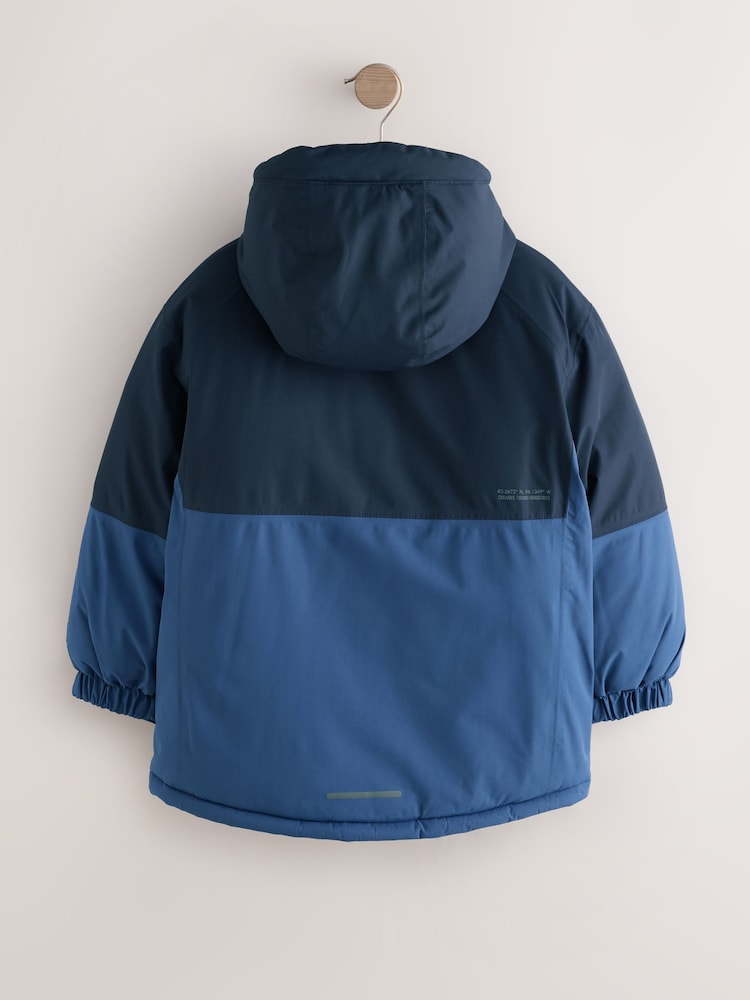 Blue Colourblock Waterproof Inner Wadded Coat (3-16yrs) - Image 2 of 13