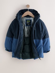 Blue Colourblock Waterproof Inner Wadded Coat (3-16yrs) - Image 3 of 13