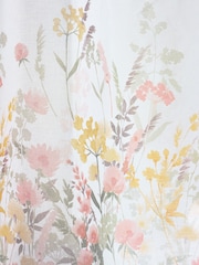Catherine Lansfield White Countryside Floral Slot Top Voile Curtain Slot Header Panel - Image 4 of 4
