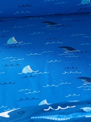 Catherine Lansfield Teal Blue Jawsome Shark Fitted Fitted Sheet - Image 2 of 2