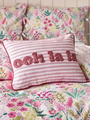 Catherine Lansfield Pink Oh La La Tufted Stripe Cushion - Image 1 of 2