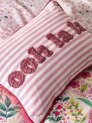 Catherine Lansfield Pink Oh La La Tufted Stripe Cushion - Image 2 of 2