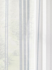 Catherine Lansfield White Harbour Stripe Slot Top Voile Curtain Slot Header Panel - Image 4 of 4