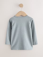 Blue Long Sleeve Henley Neck T-Shirt (3mths-7yrs) - Image 2 of 4