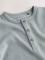 Blue Long Sleeve Henley Neck T-Shirt (3mths-7yrs) - Image 3 of 4
