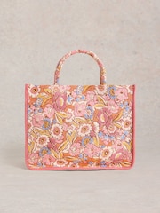 White Stuff Pink Jasmine Jacquard Tote Bag - Image 1 of 4