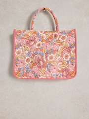 White Stuff Pink Jasmine Jacquard Tote Bag - Image 3 of 4