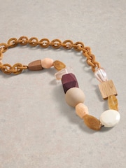 White Stuff Brown Amber Chunky Bead Necklace - Image 2 of 2