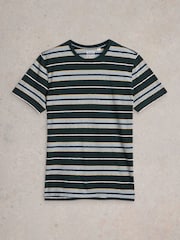 White Stuff Blue Abersoch Stripe Short Sleeve 100% Cotton T-Shirt - Image 3 of 6