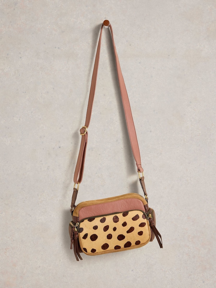 White Stuff Pink Leopard Print Lana Camera Bag - Image 3 of 4