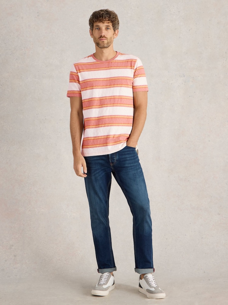 White Stuff White Abersoch Stripe Short Sleeve 100% Cotton T-Shirt - Image 4 of 6