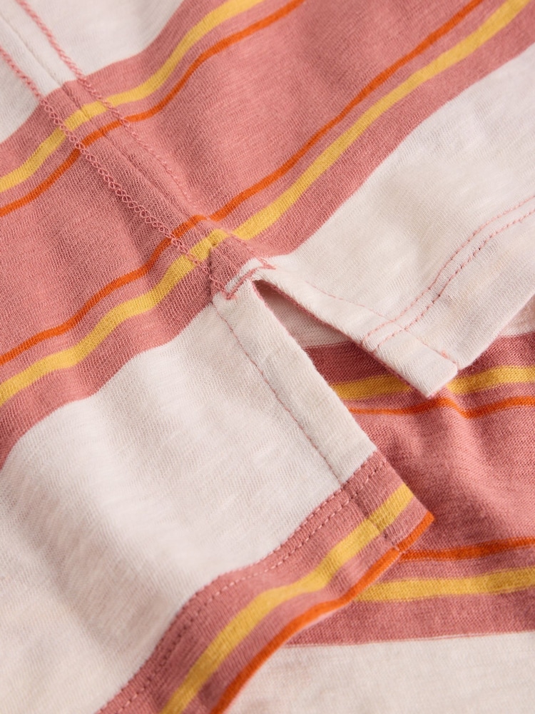White Stuff White Abersoch Stripe Short Sleeve 100% Cotton T-Shirt - Image 6 of 6