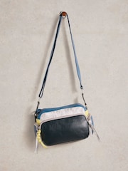 White Stuff Blue Leopard Print Lana Camera Bag - Image 1 of 4