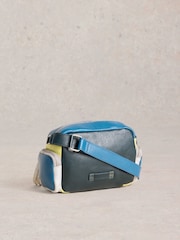 White Stuff Blue Leopard Print Lana Camera Bag - Image 2 of 4