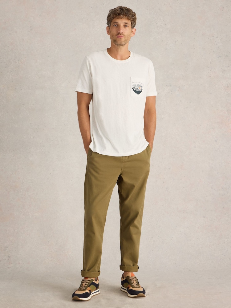 White Stuff White Ramen Graphic 100% Cotton T-Shirt - Image 1 of 6