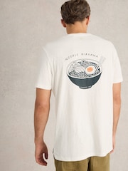 White Stuff White Ramen Graphic 100% Cotton T-Shirt - Image 2 of 6