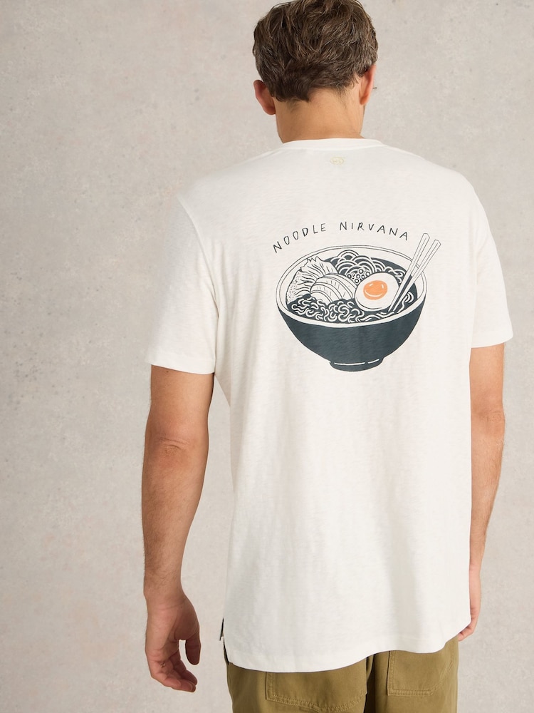 White Stuff White Ramen Graphic 100% Cotton T-Shirt - Image 2 of 6