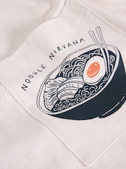 White Stuff White Ramen Graphic 100% Cotton T-Shirt - Image 6 of 6